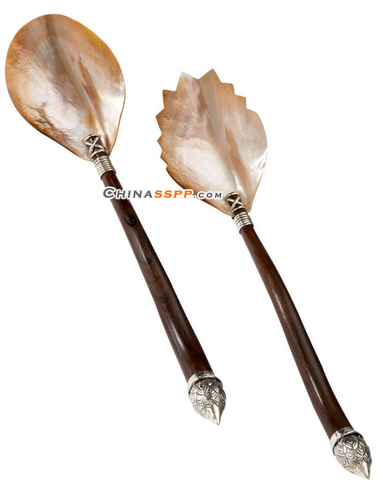 獨特造型別致玉石貝殼餐具