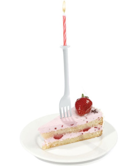 3 蛋糕燭臺蠟燭和叉子完美結(jié)合