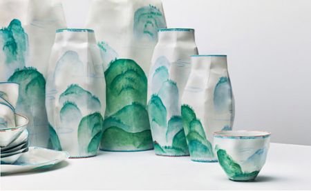 1 充滿(mǎn)美感的紙藝瓷器山水器皿