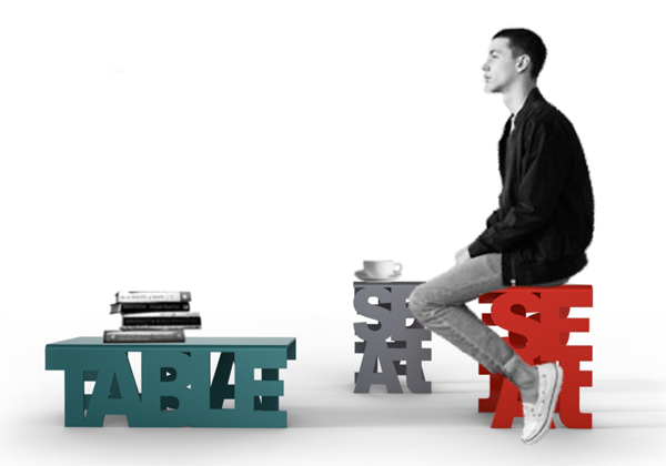 用字母做家具有趣的桌椅板凳設計