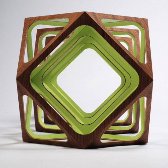 多面玲瓏幾何體創意矮桌燈具組合