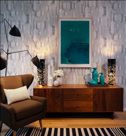 用抽象派壁紙裝扮經(jīng)典現(xiàn)代家居