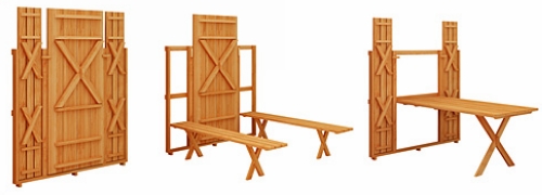 超級省空間的戶外餐桌組