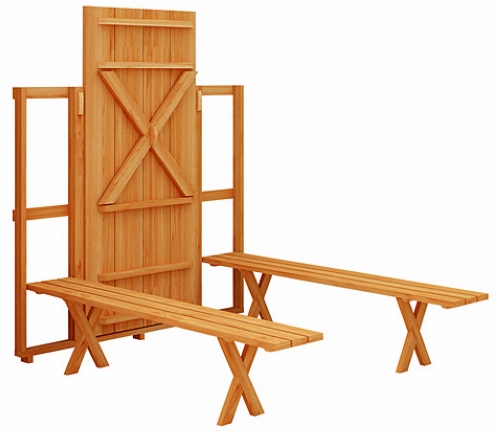 超級省空間的戶外餐桌組