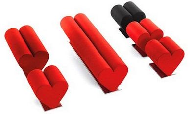 愛心形狀沙發凳