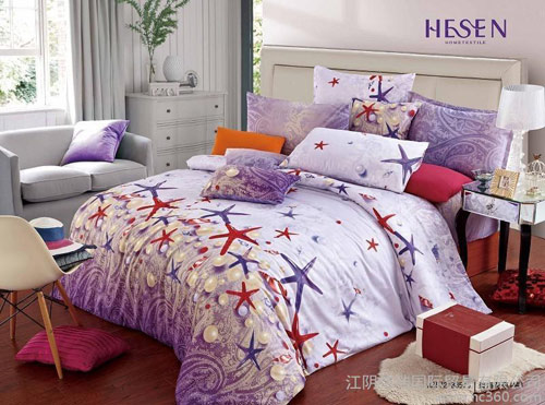 碧海花苑麥納家紡全棉斜紋印花四件套